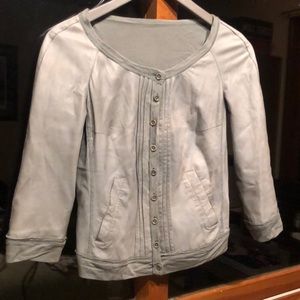 Lovely Brogden Genuine leather jacket- half cotton- distressed look